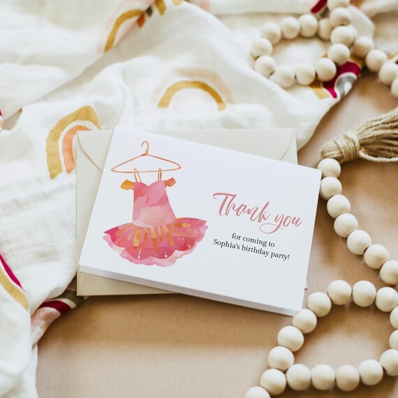Ballerina Thank You Card Template Editable Tutu Thank You | Etsy