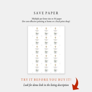 Puede incluir: Hoja imprimible con varios dise&ntilde;os de una cruz con detalles florales y el texto "Dios hizo el mundo hermoso, pero t&uacute; lo haces maravilloso." El texto "Save Paper" est&aacute; en la parte superior de la hoja. El texto "&iexcl;Pru&eacute;balo antes de comprarlo! Busca el enlace de demostraci&oacute;n en la descripci&oacute;n del listado" est&aacute; en la parte inferior de la hoja.