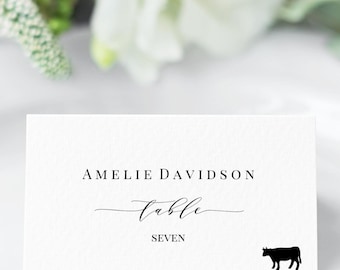 Wedding Place Card Template Editable Seating Instant Download Printable Design Calligraphy Name Tag Reception Table Marker Folded Tent Guest