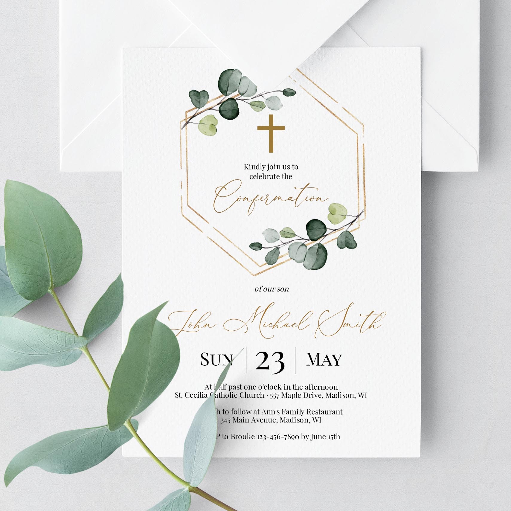 Confirmation Invitation Template Download Printable Etsy
