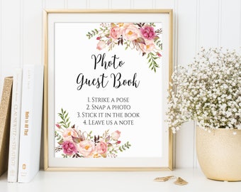 Photo Guest Book Sign, Wedding Photo Guest Book, Photo Guest Book Printable, Printable Wedding Sign, Wedding Guest Book Ideas, Sign, C1