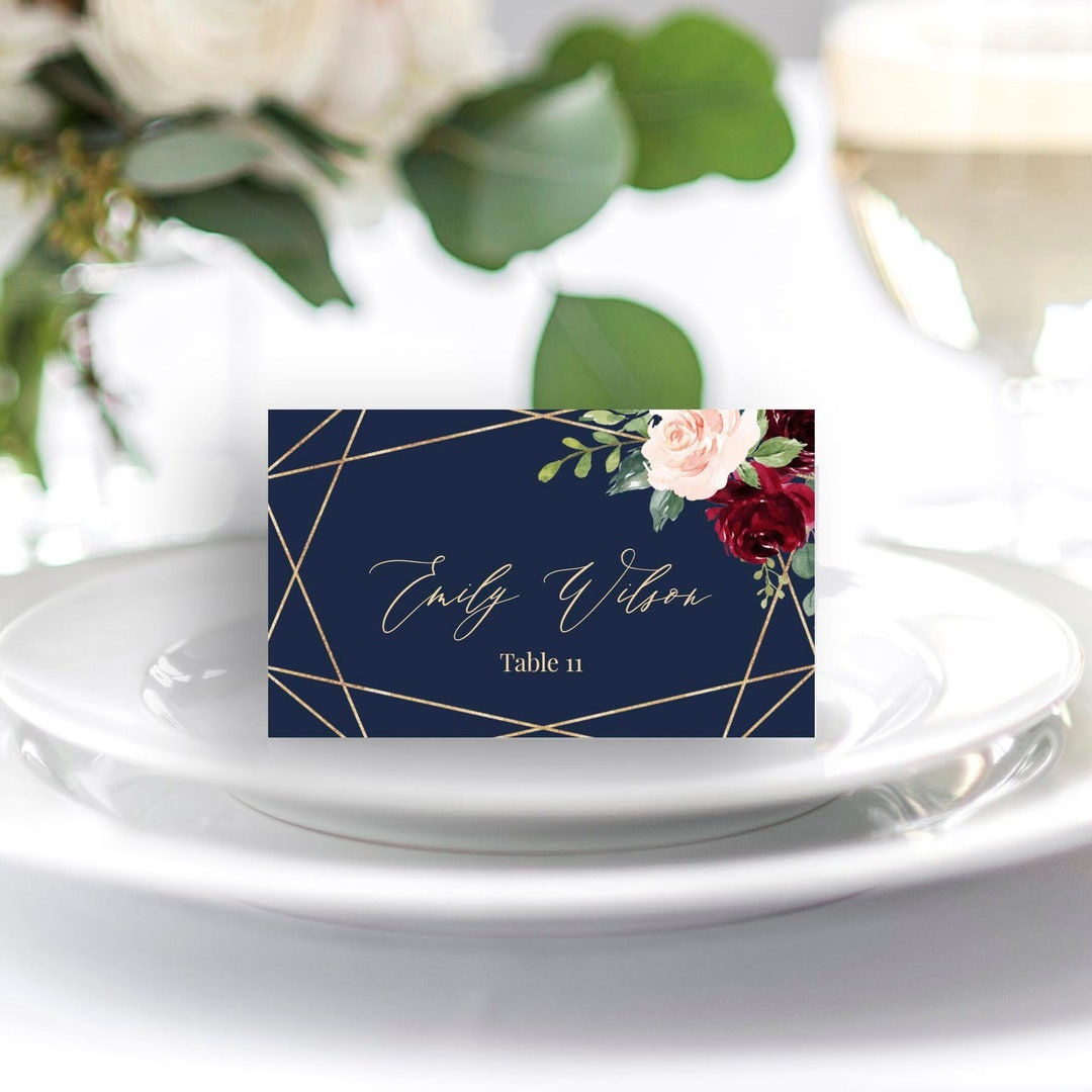 Place Cards, Fully Editable, Templett, Place Card Template, Place Cards ...