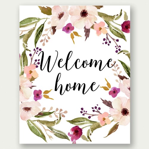 Welcome Home Printable Welcome Home Wall Art Welcome Home - Etsy Israel