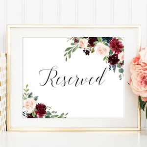 Reserved Sign, Reserved Signs For Wedding, Reserved Table Sign, Reserved Weding Sign, Reserved Lanscape, Reserved Seating Sign, C6