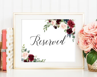 Reserved Sign, Reserved Signs For Wedding, Reserved Table Sign, Reserved Weding Sign, Reserved Lanscape, Reserved Seating Sign, C6