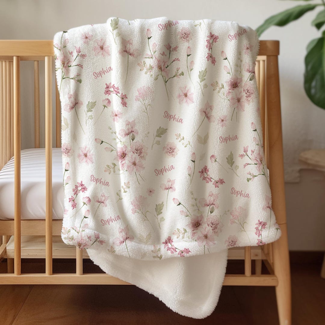 Soft Pink Blanket With Name Blanket Personalized Girl Birthday Gift ...