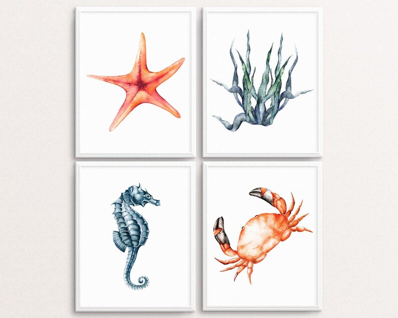 Beach Decor Beach Art Prints Bathroom Wall Decor Nautical Etsy