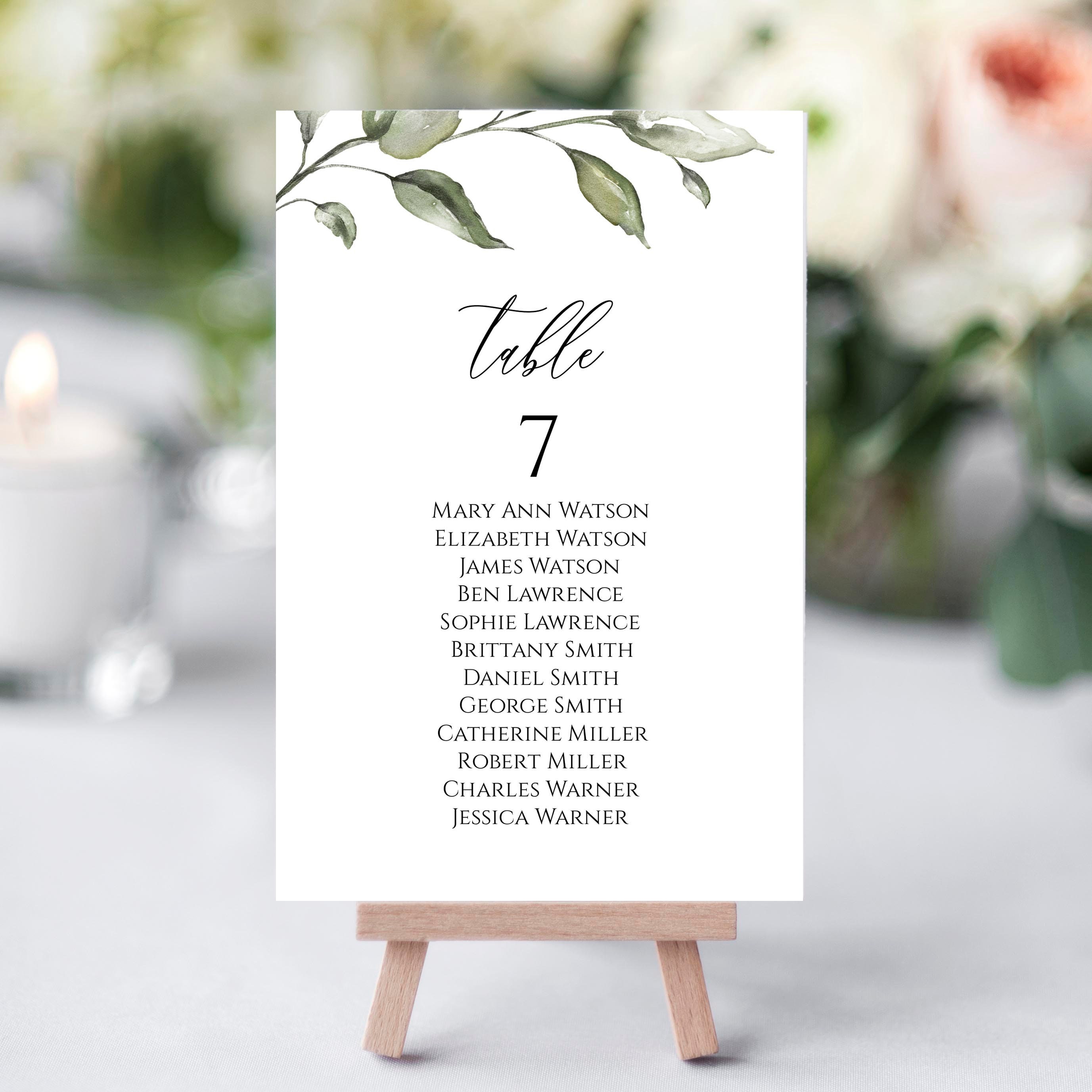 Printable Seating Chart Template Editable Seating Cards - Etsy