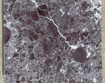 Azulejo de mármol Rosso Levanto de 12 x 12 para baño y cocina, borde para salpicaduras, piedra natural envejecida