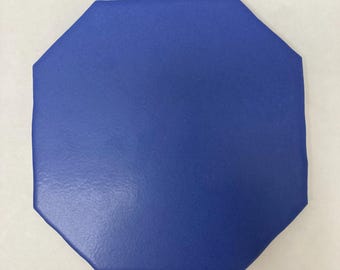 Matte Dusk Blue Ceramic Octagonal 6x6 Tile Summitville 375-646 (Sample Piece)