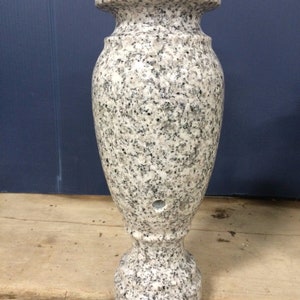 Lunar Pearl Granite Vase Monument Cemetery Gravestone Memorial Flower 10x4-G