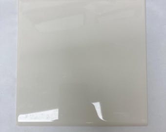 Moldura de azulejo cuadrado de cerámica blanca marfil brillante de 6x6 cm, marca Laufen (muestra)