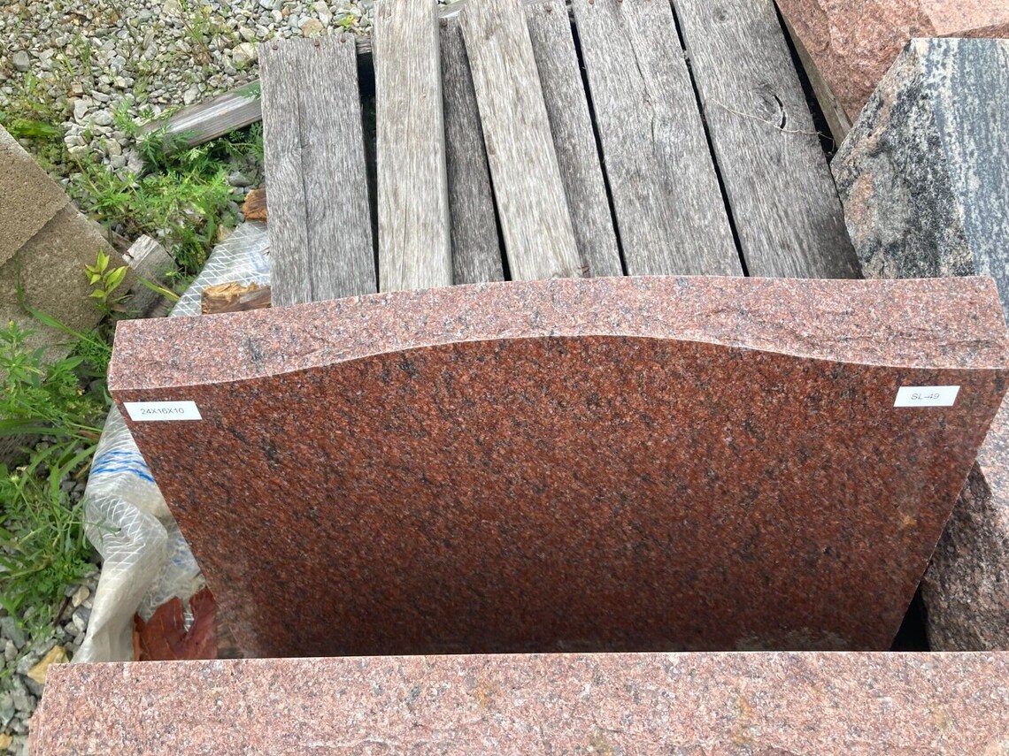 Red Granite Slant Monument Cemetery Headstone Grave Marker - Etsy