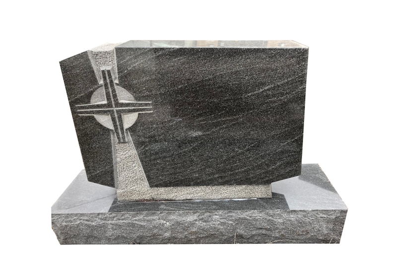 Rectangular Headstone Stardust Black Granite Upright Headstone MN-281 | Cemetery Grave Marker ...