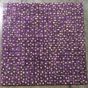 Tile Purple Square Mosaic with Gold Circles Backsplash (Sample Piece 3x3) T-10 (See Description for Additional Purchase Amounts)