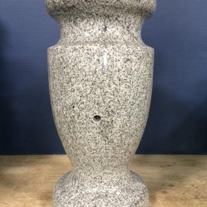 12x5.5-A Spectrum Gray Granite Monument Vase Style