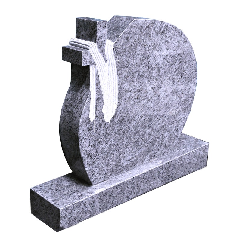 Headstone Monument Bahama Blue Granite With Carved Cross and Etsy