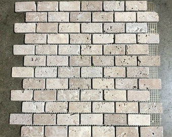 Azulejo Noce de piedra travertino para salpicadero de cocina, caja de 10 azulejos Ts-36