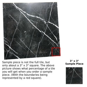 Black Marble Floor Tile (Sample Piece 3x3) T-47