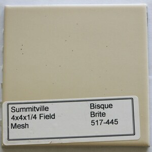 Vintage White Bisque Ceramic Tile: Glossy Mosaic (3 7/8&quot;)
