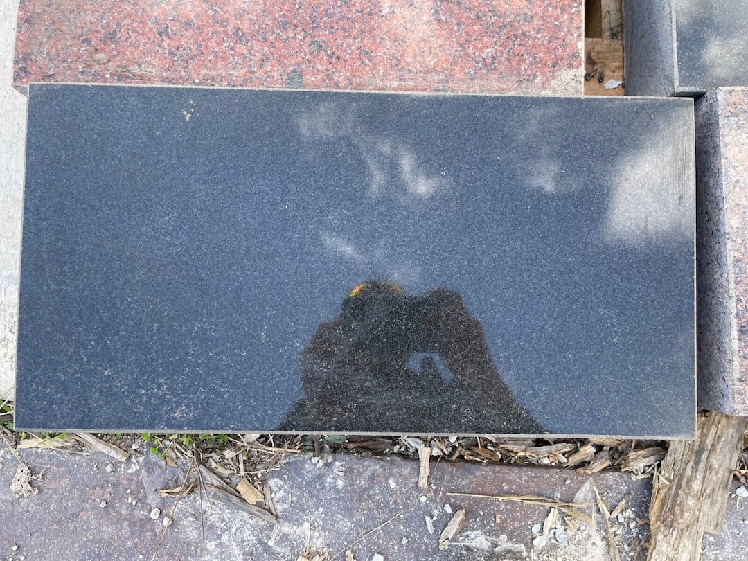 Black Granite Cemetery Pillow Headstone Flat Grave Marker 18x10x4 PM16