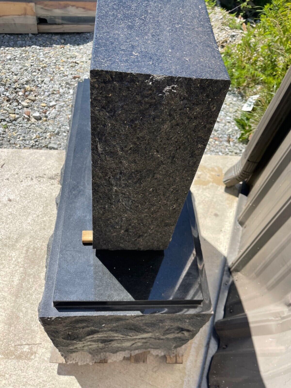 Black Granite Serpentine Monument MN-36B | Polished Top Headstone With ...