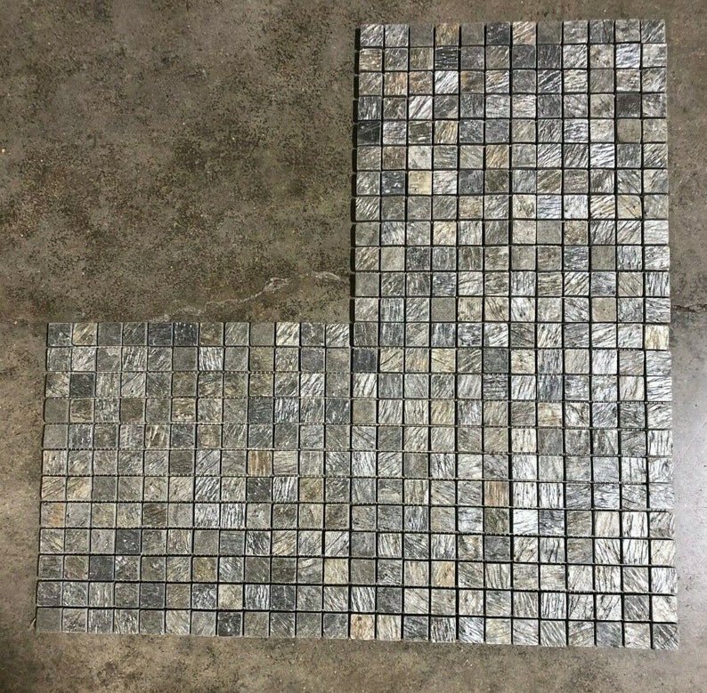 12X12 Tile Deoli Green Mosaic Natural Stone Floor Splash (100 Tiles) T ...