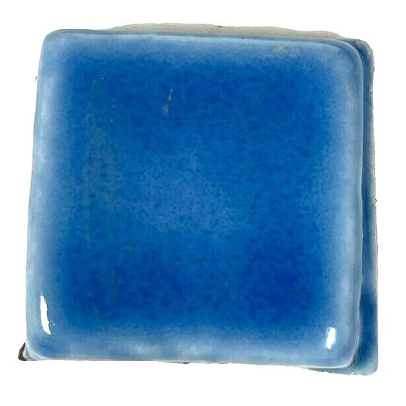 Handmade Frosted Glacier Blue Ceramic Tile: Mosaic Wall Accent