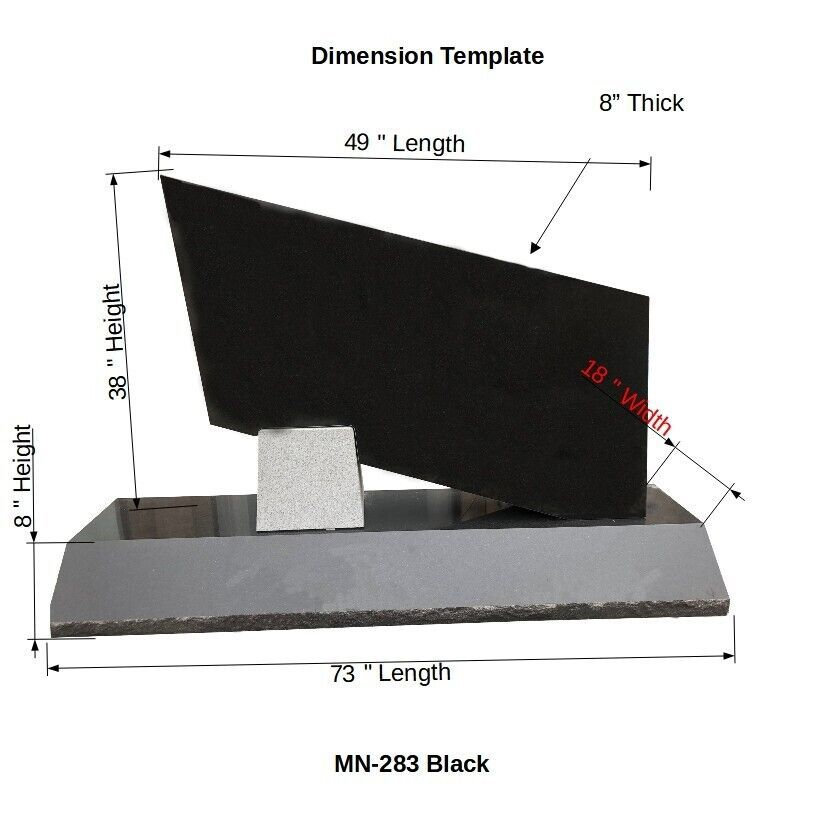 Black Granite Monument With Large Bevel on Base Cemetery Headstone ...