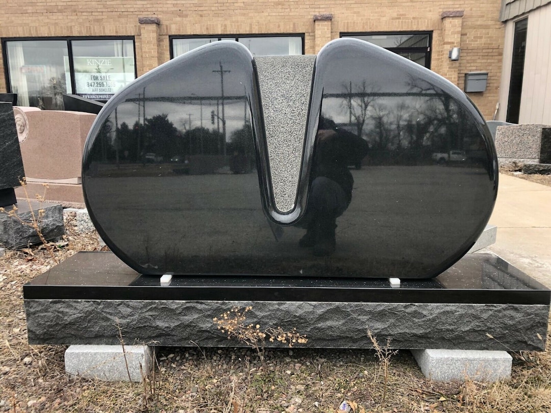 Black Gravestone Monument Headstone Oval Granite Gravestone - Etsy