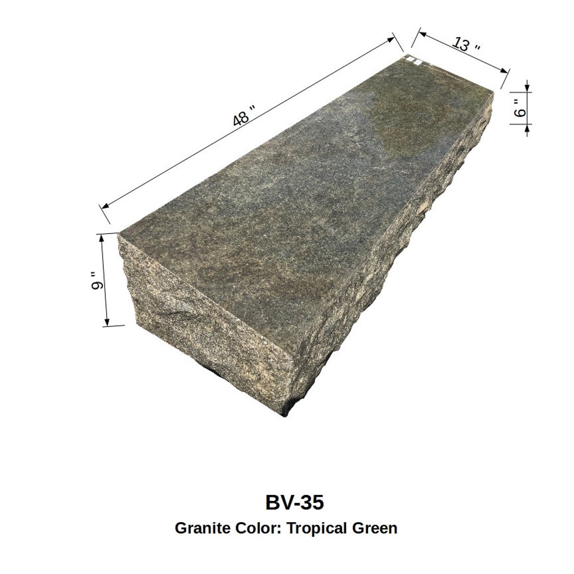 48x12x9-6 Granite Tropical Green Marker Monument Headstone Grave BV-35 ...