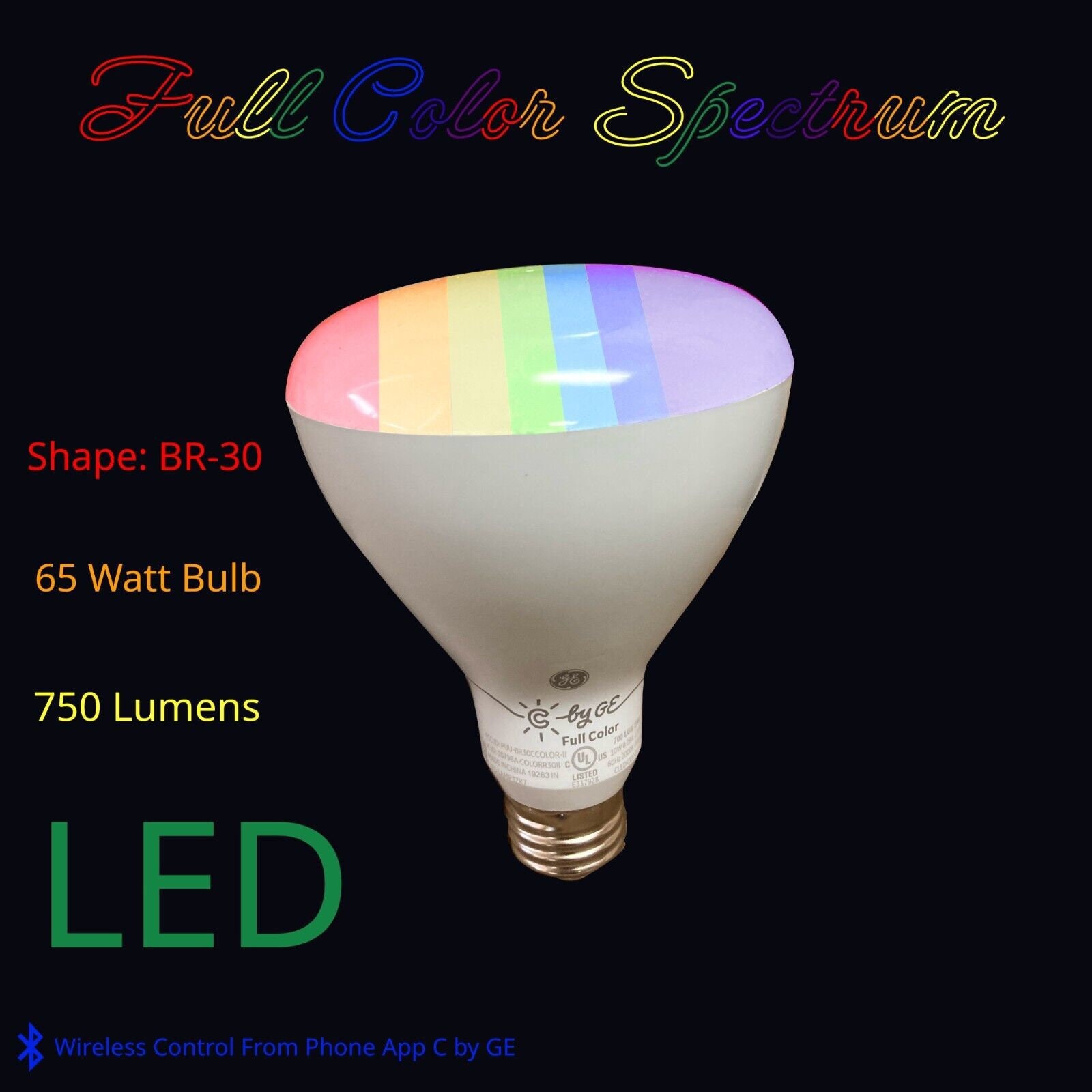 C by ge full 2024 color br30 smart led bulb