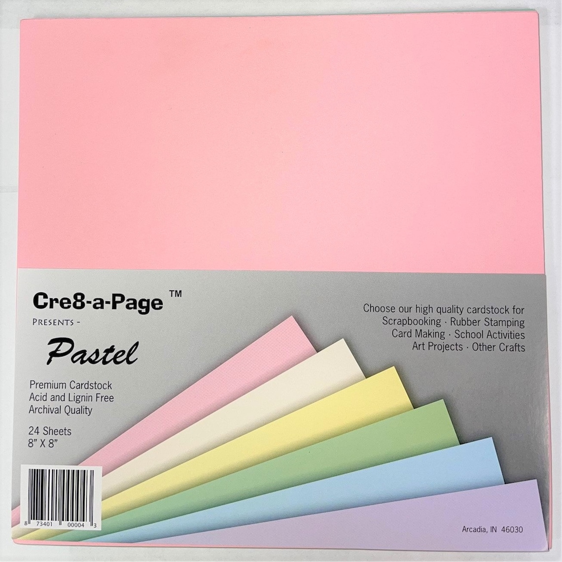 8x8 Pastel Pack Cardstock Paper 65 Smooth Arts 6 Colors 24 Etsy