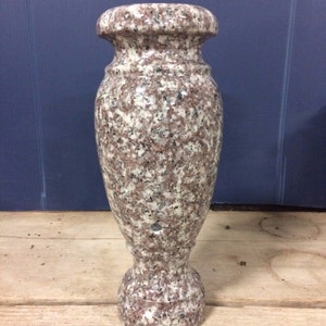 Plumb Rose Granite Vase Monument Cemetery Gravestone Memorial Flower 10x4-G