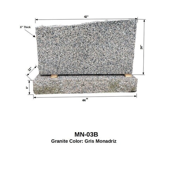 Gris Monadriz Granite Monument MN-03B | Half Serpentine Top