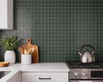 Vintage Forest Green Ceramic Tile: 2x2 Accent Border, SV#659 (100 Square Feet)