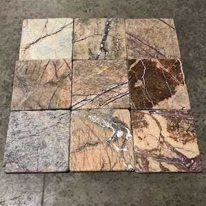 4x4 Tile Rainforest Brown Natural Stone Kitchen Backsplash Floor Wall (10 Square Feet) T-81