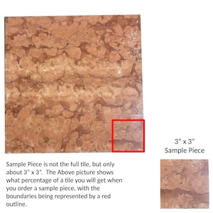 Roso Asiago Marble Tile Sample – 3x3 Polished Natural Stone for Backsplash, Wall, Floor Accent