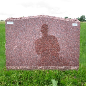 Rectangular Headstone Red Granite Slant Monument SL-15 With Base | Cemetery Headstone | Grave ...
