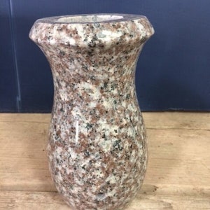 Plum Rose Granite Headstone Cemetery Monument Vase Gravestone Memorial 7x4-D