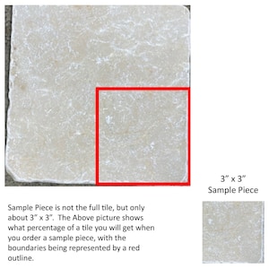 Tile Almond Beige Marble Natural Stone Floor About 3x3 SAMPLE PIECE TS-109