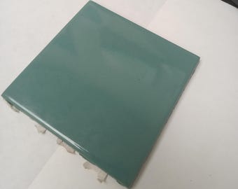 Baldosa cerámica de malla verde eucalipto brillante de 4x4 pulgadas Summitville 552-354 (Muestra)