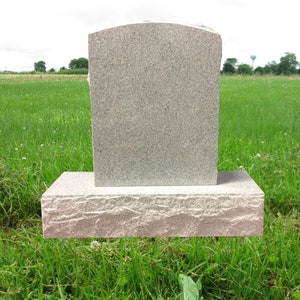 Small Oriental Gray Granite Upright Monument | Engraving and Shipping Included | Cemetery Headstone