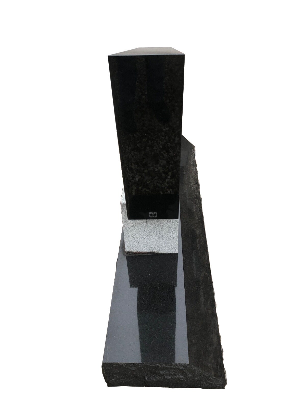 Black Granite Monument With Large Bevel on Base Cemetery Headstone ...