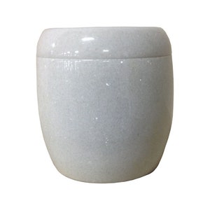 Crystal White Granite Cremation Urn for Ashes Cemetery Memorial Pot Jar 9x8-A