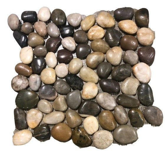 Tile 12x12 Mixed Colors Pebble Shower Floor Wall … - image 1