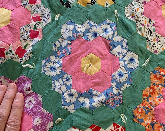 Grandmothers Flower Garden Quilt Etsy