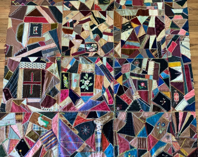 Vintage Late 1800’s Crazy Quilt Top From Georgia Quilt Collection - Etsy