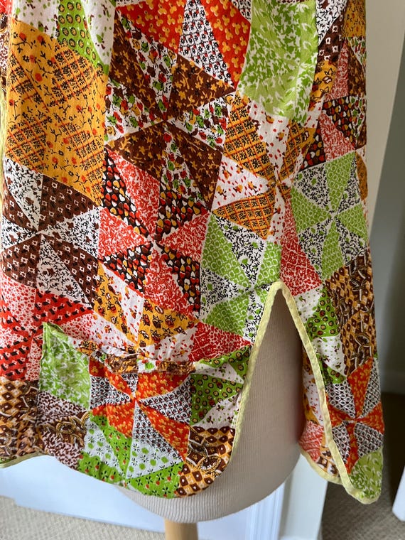 Vintage Smock Apron Patchwork Pattern Country Far… - image 2
