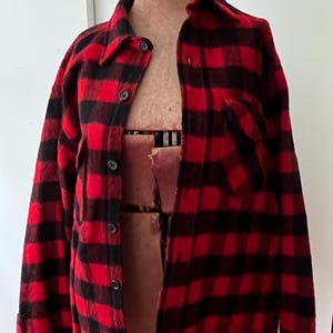 Vintage Buffalo Plaid Woolrich Men’s Heavy shirt Jacket Button Down Workman Jacket Black Red Retro Style